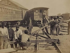 African American Railroad Construction #2 - Art Print
