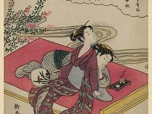 Blossoming Plants under an Autumn Moon by Suzuki Harunobu - Art Print