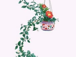 Uno-Hana and Shakuyaku (Scabra & Herbaceous Peony) in a suspended porcelain bowl by Josiah Conder #2 - Art Print