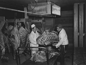 Butcher shop by Ansel Adams - Art Print