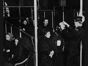Examining Eyes at Ellis Island - Art Print