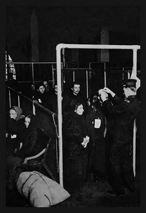 Examining Eyes at Ellis Island - Art Print