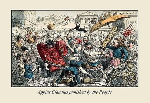 Appius Claudius Punished by the People by John Leech - Art Print