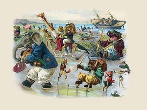 So Across the Mud they had to Go by G.H. Thompson - Art Print