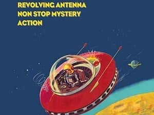 Battery Powered Flying Saucer with Space Pilot - Art Print