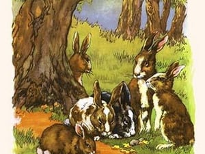 Bunny Family at Home by Bird & Haumann - Art Print