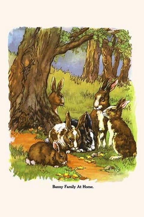 Bunny Family at Home by Bird & Haumann - Art Print
