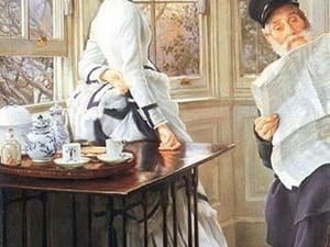 The Messages read by James Tissot - Art Print