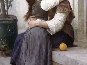 A Little Coaxing by William-Adolphe Bouguereau - Art Print
