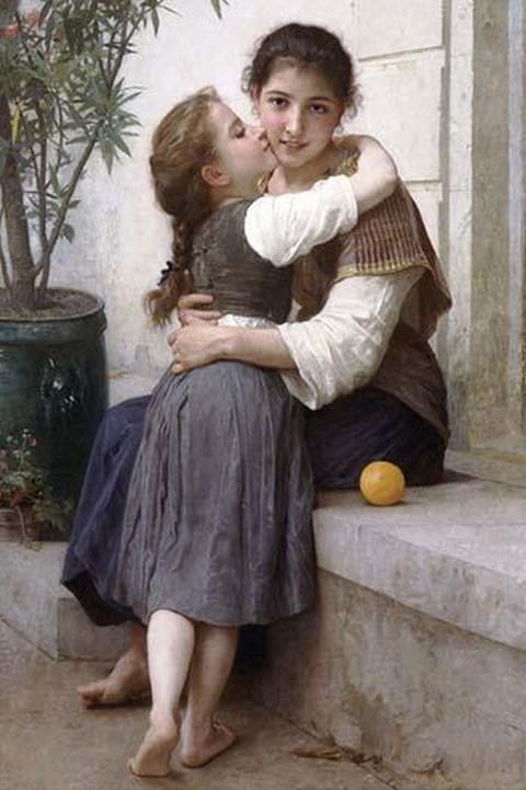 A Little Coaxing by William-Adolphe Bouguereau - Art Print