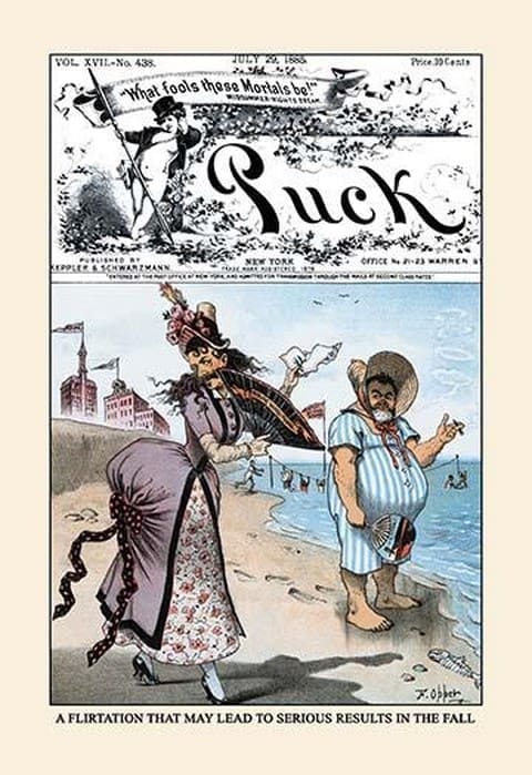 Puck Magazine: A Flirtation by Frederick Burr Opper - Art Print