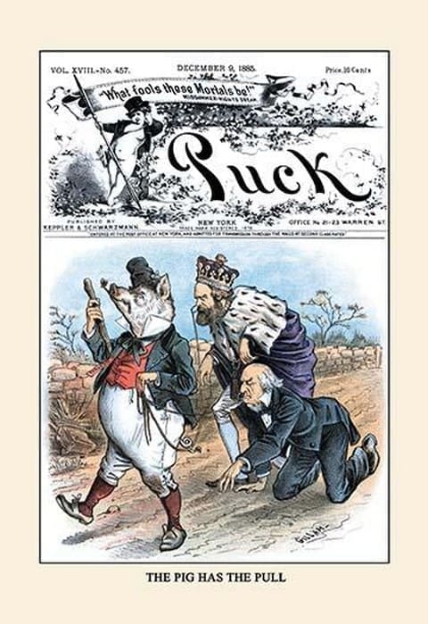 Puck Magazine: The Pig Has the Pull by Bernhard Gillam - Art Print