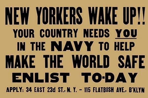 New Yorkers wake up!! Your country needs you in the Navy to help make the world safe--Enlist to-day - Art Print