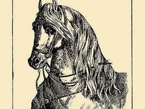 Hunt the Jockey by French Puzzle Card - Art Print