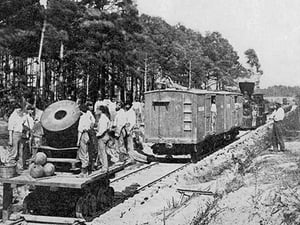 A Movable Menace - the Railroad Mortar - Art Print