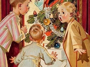 What is Santa doing to Mommy? by Joseph Christian Leyendecker - Art Print