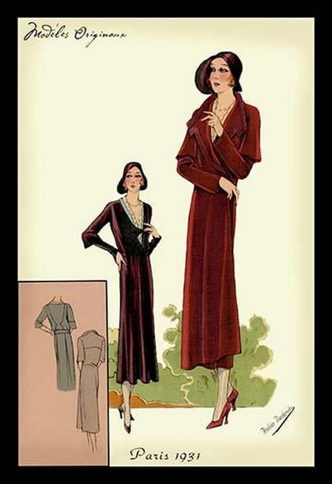 Modeles Originaur: Burgundy Chic by Atelier Bachroitz - Art Print