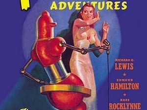 Fantastic Adventures: Floating Robot and Woman - Art Print