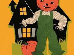 Pumpkin Headed Scarecrow - Art Print