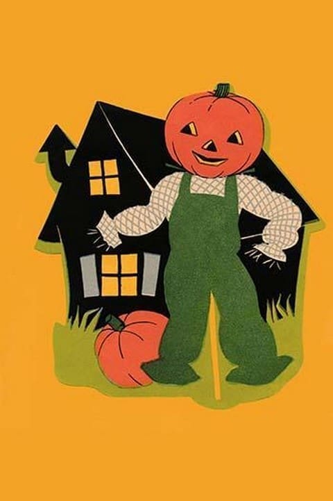 Pumpkin Headed Scarecrow - Art Print