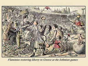 Flaminius Restoring Liberty by John Leech - Art Print
