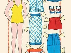 June - Dress up Doll by Elaine Ends - Art Print