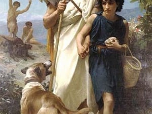 Homer and his Guide by William Bouguereau - Art Print
