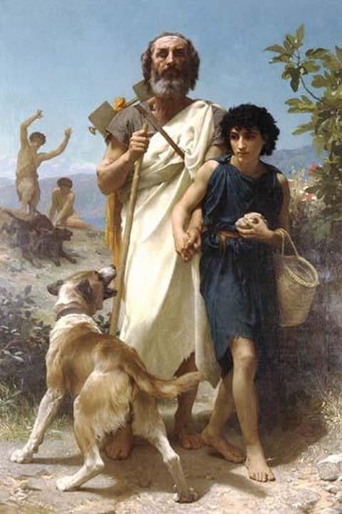 Homer and his Guide by William Bouguereau - Art Print