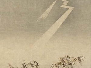 Thunder and lightning over rice grain - Art Print