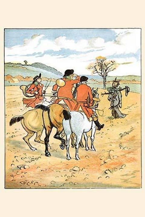 The Huntsmen came across a boggart or goblin in the field by Randolph Caldecott - Art Print