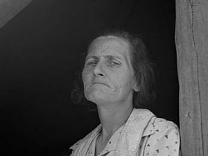 Contracting Woman by Dorothea Lange - Art Print