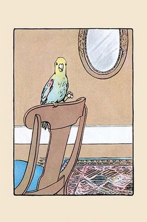 Polly Parrot on the Chair by Julia Dyar Hardy - Art Print