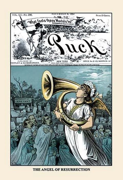 Puck Magazine: The Angel of Resurrection by Bernhard Gillam - Art Print