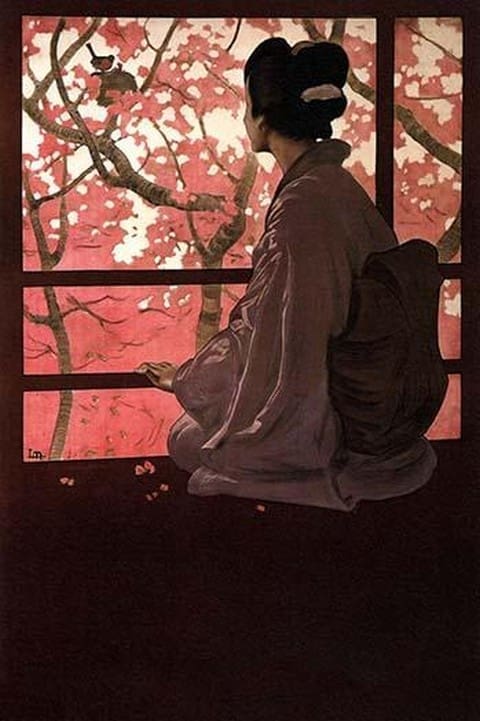 Geisha and Maples - Art Print