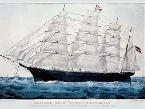 Clipper Ship 'Great Republic' by Nathaniel Currier - Art Print