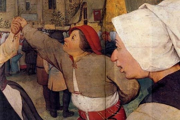 Dance of the Peasants - Detail - by Pieter the Elder Brueghel #4 - Art Print