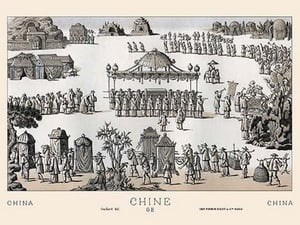 A Chinese Funeral by Auguste Racinet - Art Print
