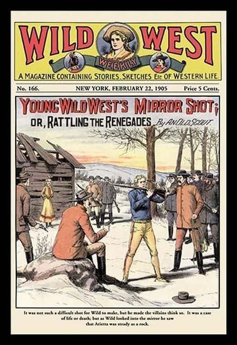 Wild West Weekly: Young Wild West's Mirror Shot - Art Print