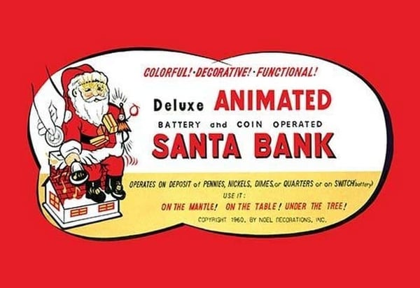 Animated Santa Bank - Art Print