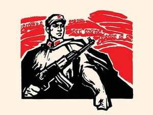 A Soldier with the AK-47 by Chinese Government - Art Print