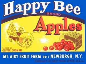 Happy Bee Brand Apples - Art Print