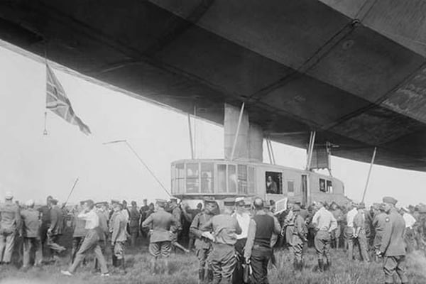 British Dirigible Car upon Landing - Art Print