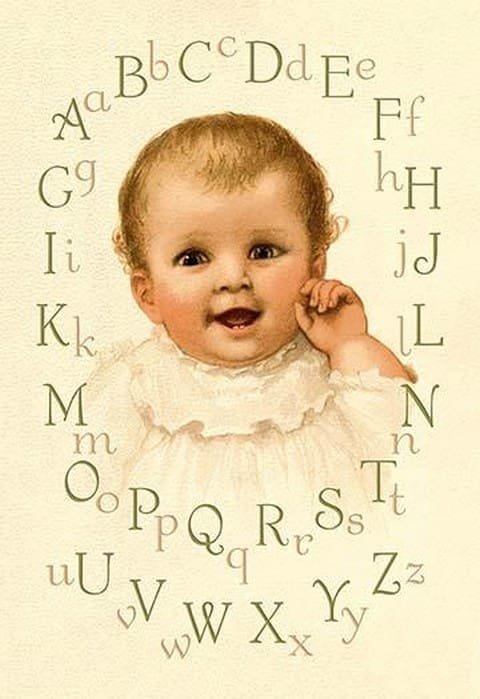 Baby's Alphabet by Ida Waugh - Art Print