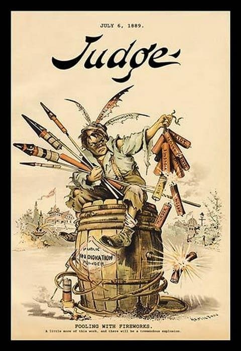 Judge Magazine: Fooling with Fireworks by Grant Hamilton - Art Print