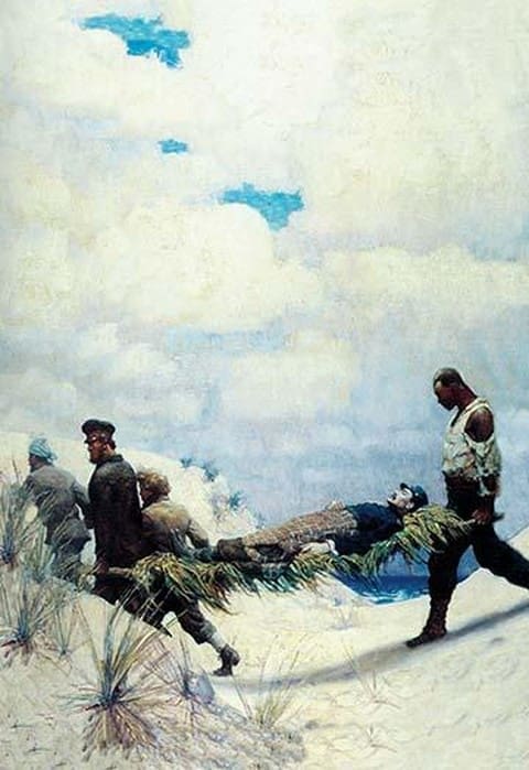 The Rescue of Captain Harding by N.C. Wyeth - Art Print