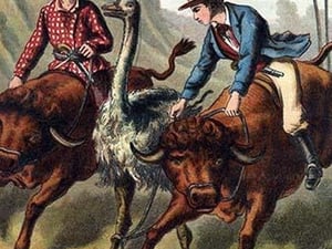 The Boys take Home the Ostrich by Johann David Wyss - Art Print