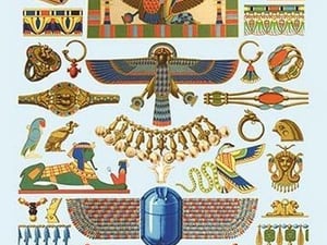 Egyptian Jewelry by Auguste Racinet - Art Print