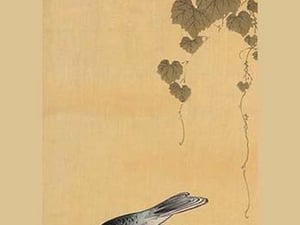 Small bird and grapes - Art Print