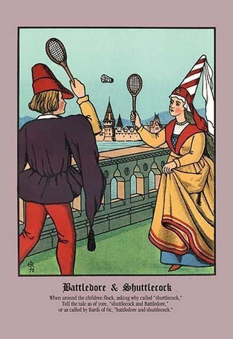 Battledore and Shuttlecock by J.E. Rogers - Art Print