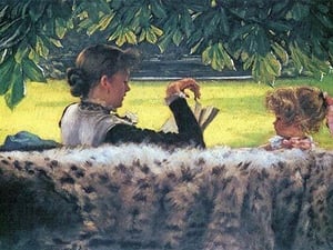 A Story read by James Tissot - Art Print
